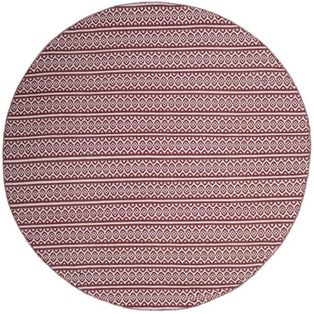 Safavieh Montauk Round Area Rug, Ivory and Red - 6 x 6 ft. MTK341C-6R